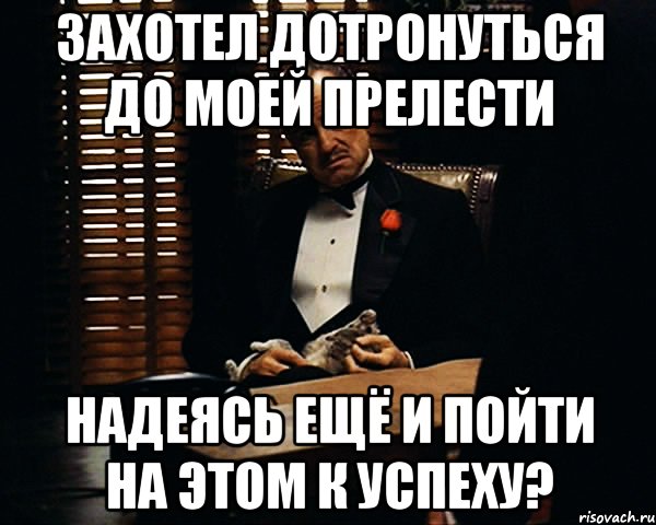 захотел дотронуться до моей прелести надеясь ещё и пойти на этом к успеху?, Мем Дон Вито Корлеоне