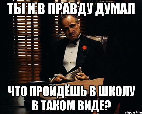 ты и в правду думал что пройдёшь в школу в таком виде?, Мем Дон Вито Корлеоне