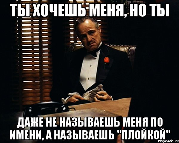 Ты хочешь меня, но ты даже не называешь меня по имени, а называешь "Плойкой", Мем Дон Вито Корлеоне