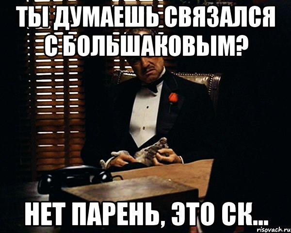 Ты думаешь связался с Большаковым? Нет парень, это СК..., Мем Дон Вито Корлеоне