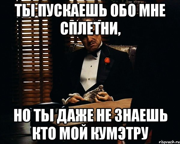 ты пускаешь обо мне сплетни, но ты даже не знаешь кто мой кумэтру, Мем Дон Вито Корлеоне