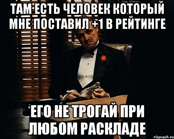 Там есть человек который мне поставил +1 в рейтинге его не трогай при любом раскладе, Мем Дон Вито Корлеоне