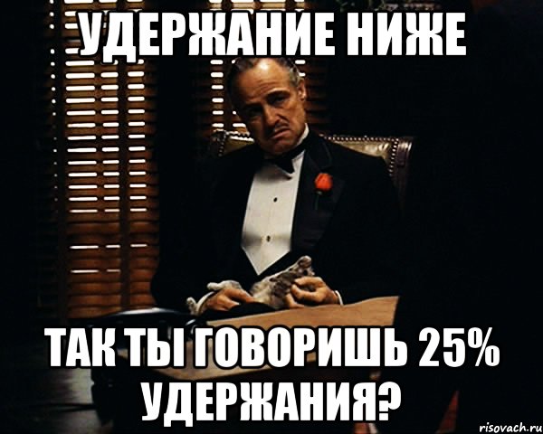 Удержание ниже Так ты говоришь 25% удержания?, Мем Дон Вито Корлеоне