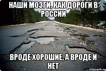 наши мозги, как дороги в россии вроде хорошие, а вроде и нет