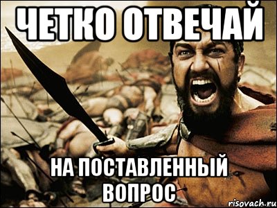 четко отвечай на поставленный вопрос, Мем Это Спарта