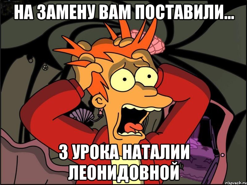 На замену вам поставили... 3 урока Наталии Леонидовной, Мем Фрай в панике