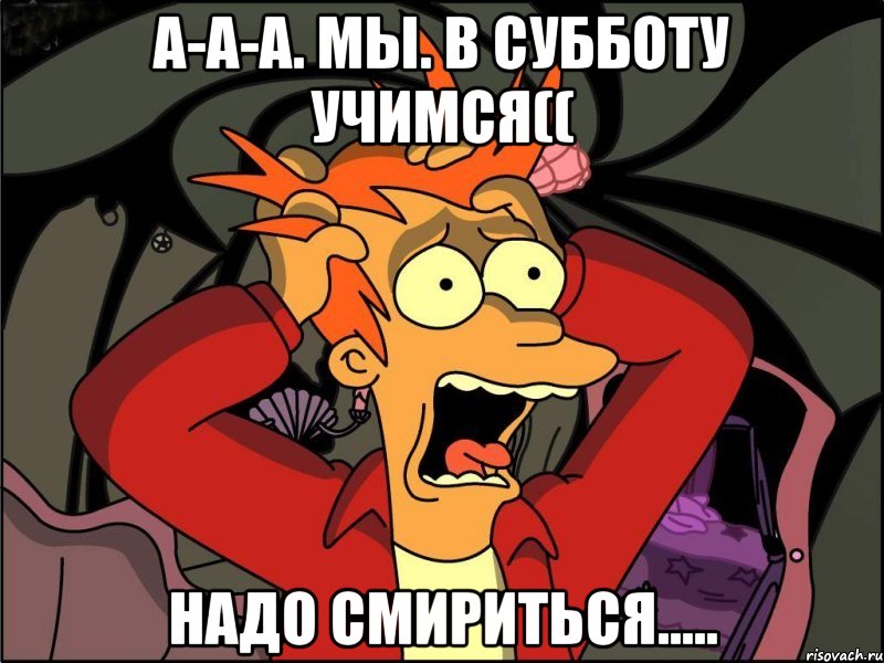 А-а-а. Мы. В субботу учимся(( Надо смириться....., Мем Фрай в панике