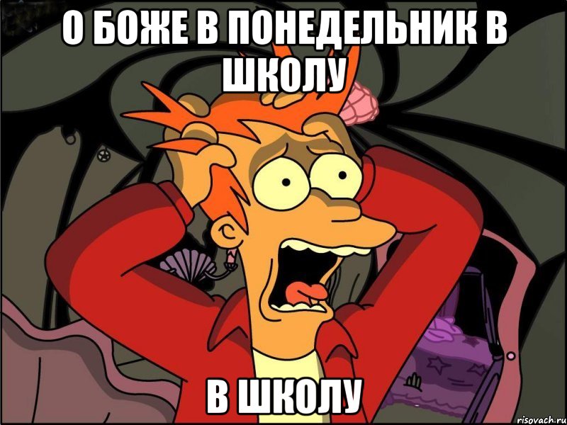 О боже в понедельник в школу в школу, Мем Фрай в панике