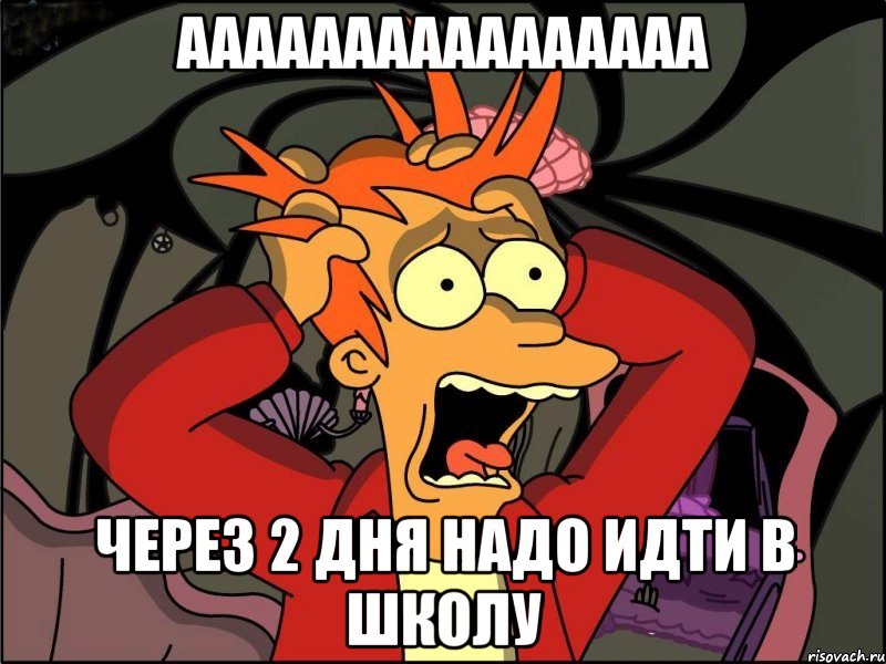 аааааааааааааааа через 2 дня надо идти в школу, Мем Фрай в панике