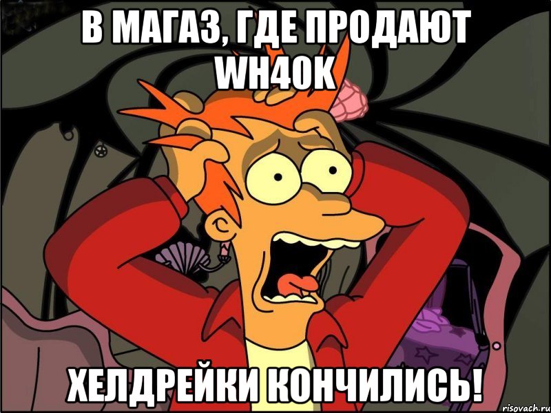 В магаз, где продают WH40K Хелдрейки кончились!, Мем Фрай в панике