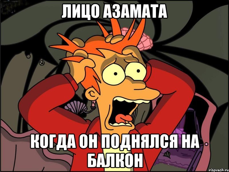 ЛИЦО АЗАМАТА КОГДА ОН ПОДНЯЛСЯ НА БАЛКОН, Мем Фрай в панике