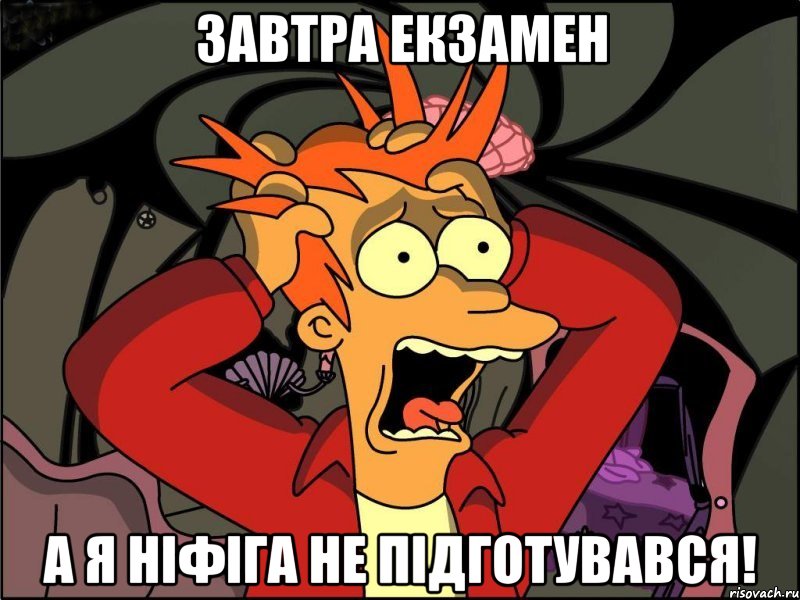 ЗАВТРА ЕКЗАМЕН А Я НІФІГА НЕ ПІДГОТУВАВСЯ!, Мем Фрай в панике