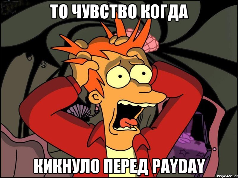 То чувство когда кикнуло перед PayDay, Мем Фрай в панике