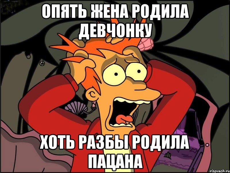 опять жена родила девчонку хоть разбы родила пацана, Мем Фрай в панике