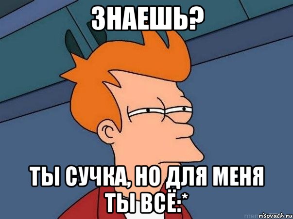 Знаешь? Ты сучка, но для меня ты всё:*, Мем  Фрай (мне кажется или)