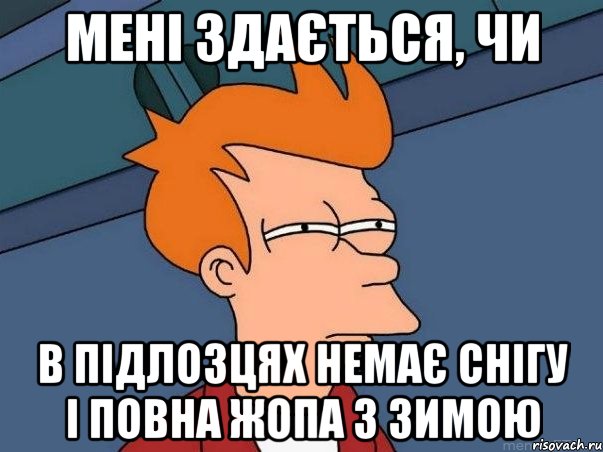 мені здається, чи в підлозцях немає снігу і повна жопа з зимою, Мем  Фрай (мне кажется или)