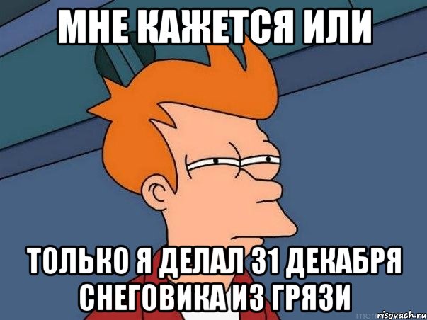 Мне кажется или только я делал 31 декабря снеговика из грязи, Мем  Фрай (мне кажется или)