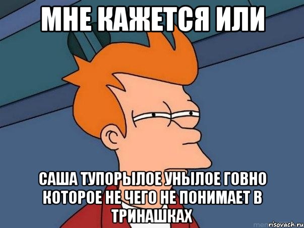 мне кажется или саша тупорылое унылое говно которое не чего не понимает в тринашках, Мем  Фрай (мне кажется или)