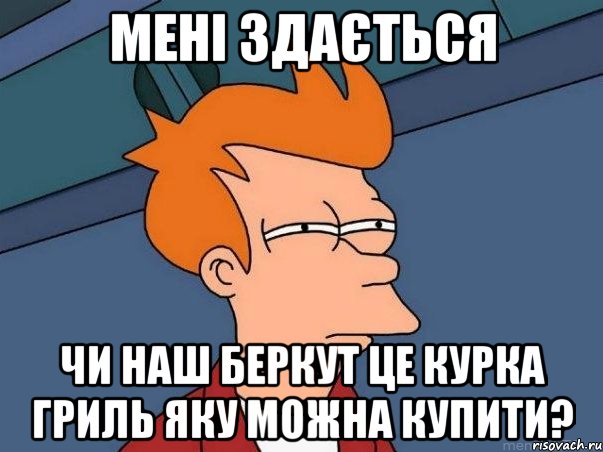 Мені здається чи наш Беркут це курка гриль яку можна купити?, Мем  Фрай (мне кажется или)