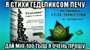 я стихи геделиксом лечу дай мне 100 тыщ я очень прошу, Мем Геделикс