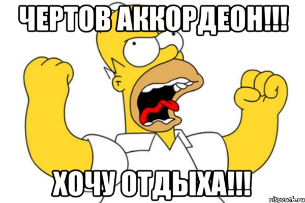 Чертов аккордеон!!! Хочу отдыха!!!, Мем Разъяренный Гомер