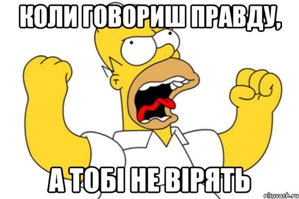 коли говориш правду, а тобі не вірять, Мем Разъяренный Гомер