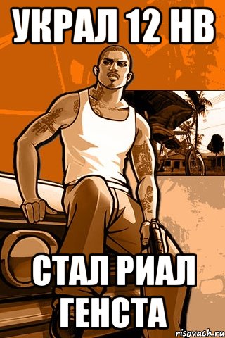 Украл 12 нв стал риал генста, Мем GTA