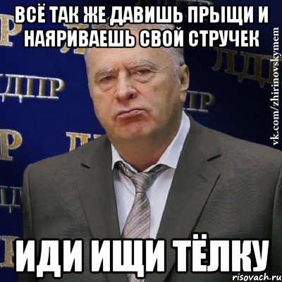 всё так же давишь прыщи и наяриваешь свой стручек иди ищи тёлку, Мем Хватит это терпеть (Жириновский)