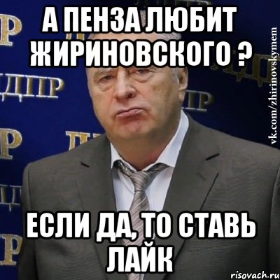 А Пенза любит Жириновского ? Если да, то ставь лайк, Мем Хватит это терпеть (Жириновский)