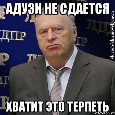 Адузи не сдается Хватит это терпеть, Мем Хватит это терпеть (Жириновский)