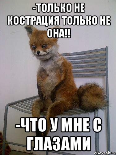 -только не кострация только не она!! -что у мне с глазами, Мем Упоротая лиса