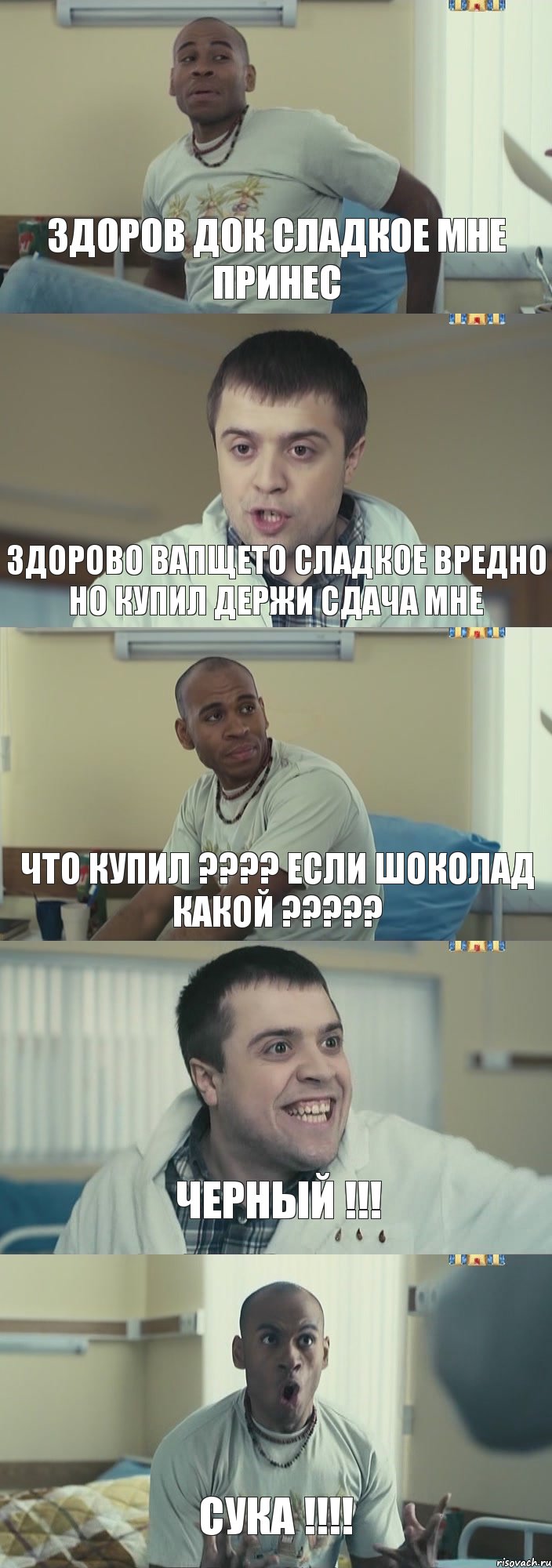 здоров док сладкое мне принес здорово вапщето сладкое вредно но купил держи сдача мне что купил ???? если шоколад какой ????? черный !!! Сука !!!!, Комикс Интерны