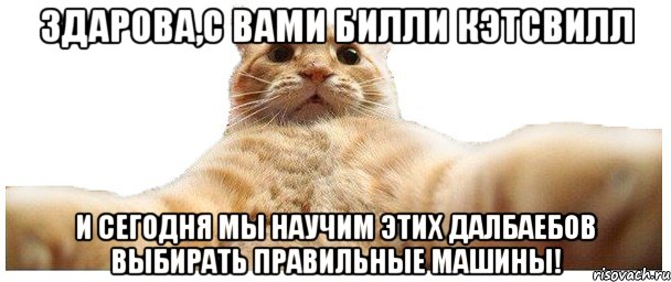 Здарова,с вами Билли Кэтсвилл И сегодня мы научим этих далбаебов выбирать правильные машины!, Мем   Кэтсвилл