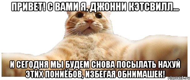 Привет! С вами я, Джонни Кэтсвилл... И сегодня мы будем снова посылать нахуй этих пониёбов, избегая обнимашек!