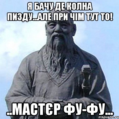 Я бачу де колна пизду...але при чім тут то! ..мастєр фу-фу..., Мем  конфуций