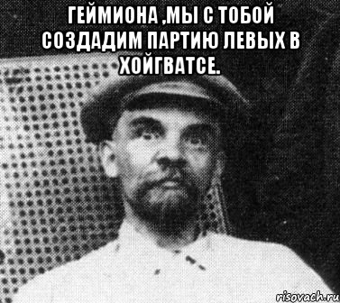 геймиона ,мы с тобой создадим партию левых в хойгватсе. , Мем   Ленин удивлен