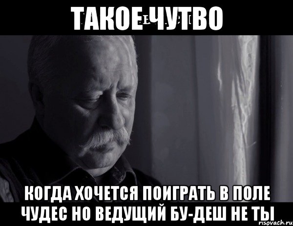 такое чутво когда хочется поиграть в поле чудес но ведущий бу-деш не ты