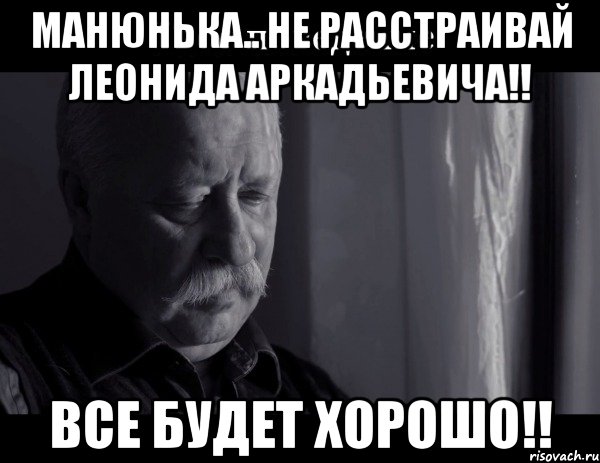 манюнька.. не расстраивай леонида аркадьевича!! все будет хорошо!!, Мем Не расстраивай Леонида Аркадьевича