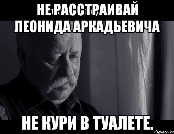 Не расстраивай Леонида Аркадьевича Не кури в туалете., Мем Не расстраивай Леонида Аркадьевича