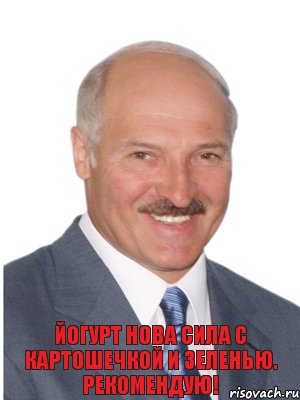 Йогурт Нова сила с картошечкой и зеленью. Рекомендую!, Комикс Лукашенко