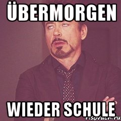 übermorgen wieder schule, Мем твое выражение лица