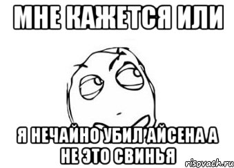 Мне кажется или я нечайно убил айсена а не это свинья, Мем Мне кажется или