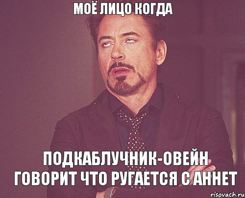 Моё лицо когда Подкаблучник-Овейн говорит что ругается с Аннет, Мем твое выражение лица