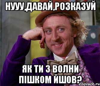 Нууу,давай,розказуй як ти з волни пішком йшов?, Мем мое лицо