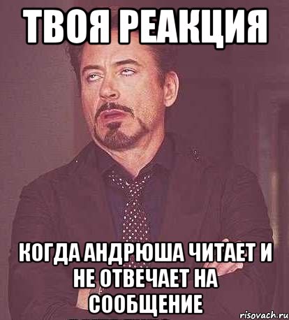 твоя реакция когда Андрюша читает и не отвечает на сообщение, Мем  Мое выражение лица (вертик)