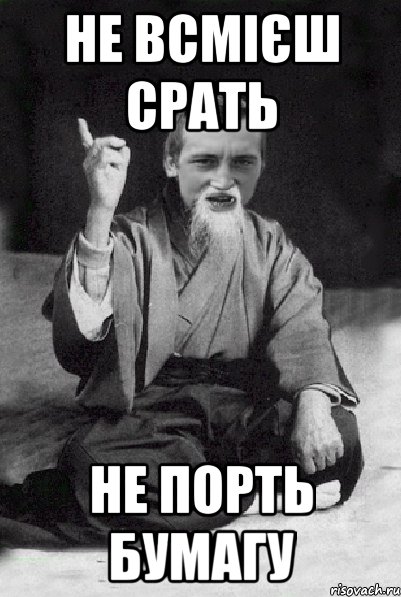 не всмієш срать не порть бумагу, Мем Мудрий паца