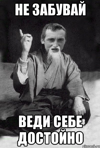 НЕ ЗАБУВАЙ веди себе достойно, Мем Мудрий паца