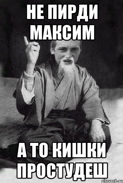 не пирди Максим а то кишки простудеш, Мем Мудрий паца