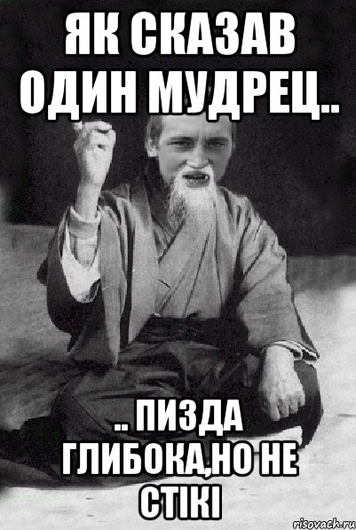 як сказав один мудрец.. .. пизда глибока,но не стікі, Мем Мудрий паца