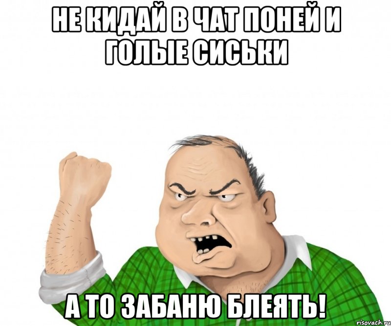 не кидай в чат поней и голые сиськи а то забаню блеять!, Мем мужик